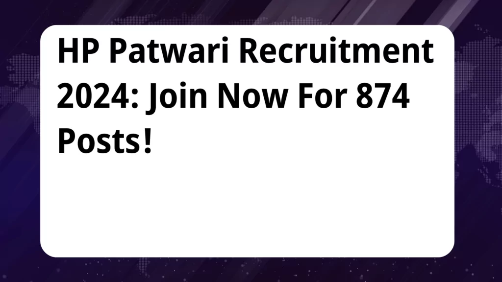 image awas yojana HP Patwari Recruitment 2024